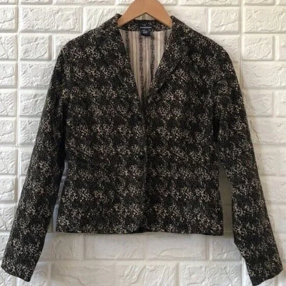 GAP Women's Black and White Textured Blazer - Picture 8 of 10